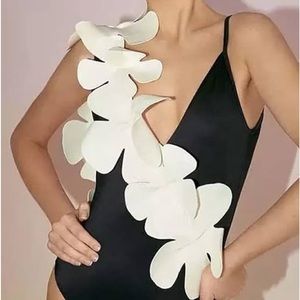 Black & White Floral One Piece Swimsuit